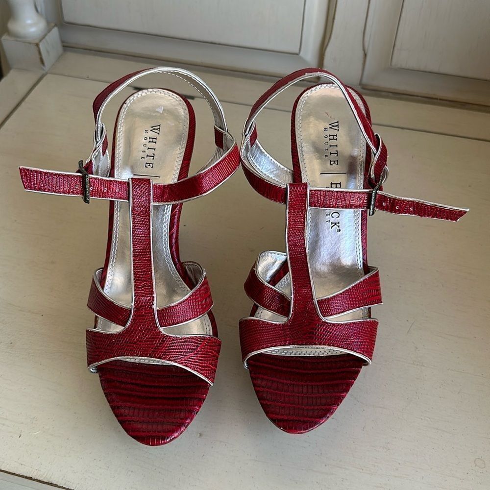 White House black market red sandal heel